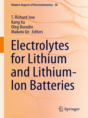 cover image of Electrolytes for Lithium and Lithium-Ion Batteries